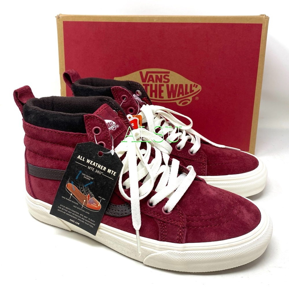 VANS SK8-HI MTE Suede Burgundy Red High Top Hiking Shoes Boots Women VN0A4BV7XKL - Picture 6 of 11